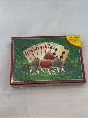 Canasta Card Game Set - Green/Red Decks sealed